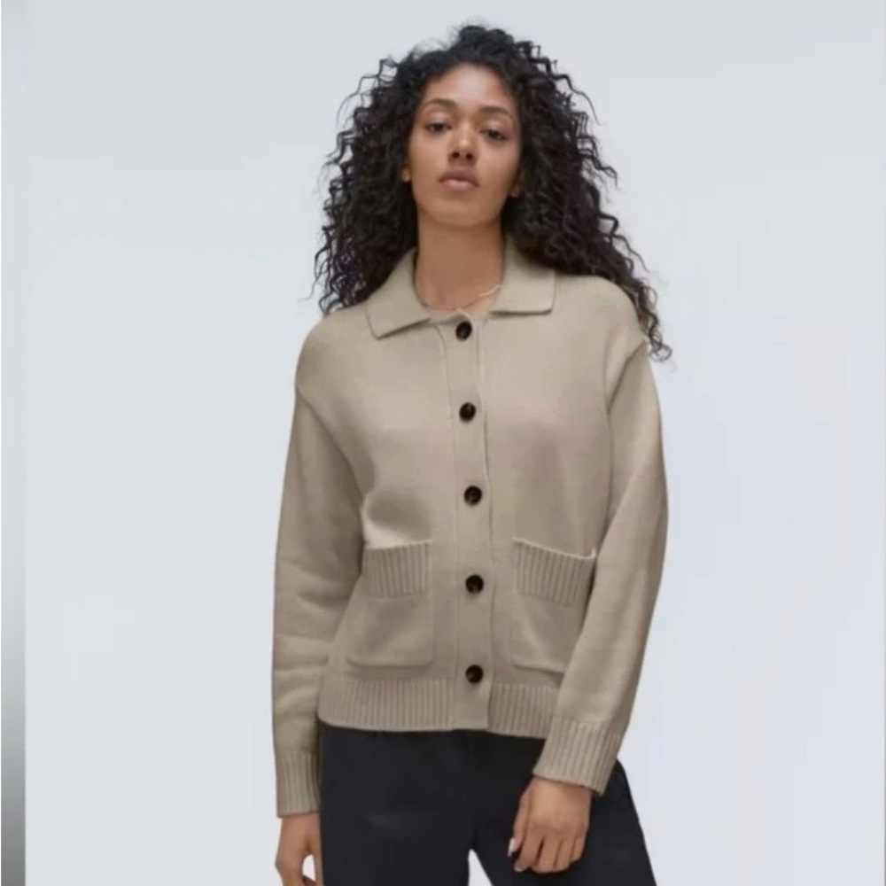 Everlane Tan Button-Up Cardigan (size medium)